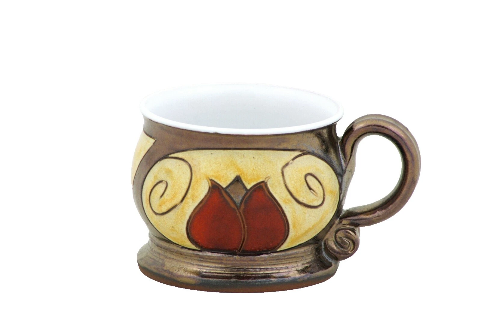 Stoneware Floral Coffee Cups