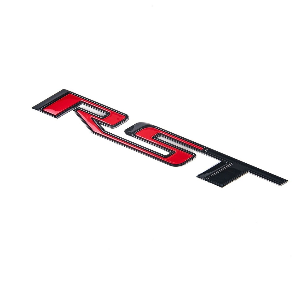 Red Rst Emblem 1Pc Red Black RST Tailgate Emblem OEM GM Chevrolet Silverado Tahoe ...