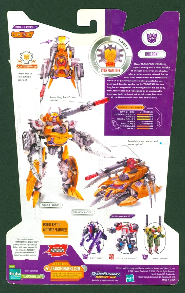 Hasbro Transformers (2006) Cybertron Map + Unicron & Galvatron Cardbacks - A1 - Image 4 of 4