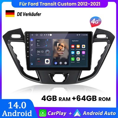 Für Ford Transit Custom 2012-2021 Carplay Android 14 Autoradio GPS NAVI 4G WIFI