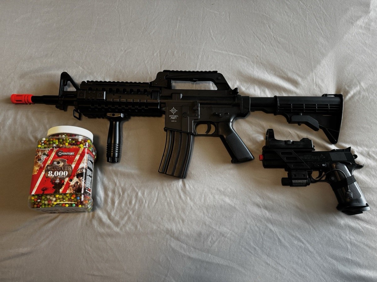 Crossman Elite Stinger R37 Spring Airsoft Rifle and Colt Combat