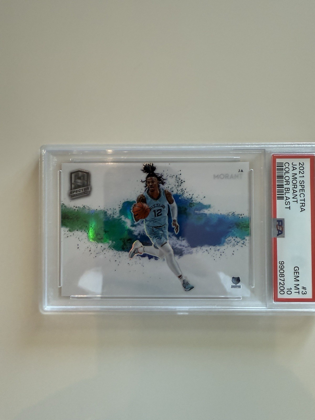 2021 spectra basketball Ja Morant Color Blast PSA 10
