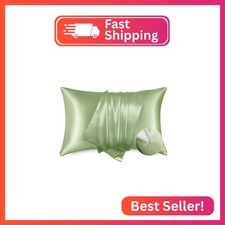 Bedsure Satin Pillowcase with Zipper, Similar to Silk Pillow Cases 2 Pack, Satin
