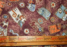 Laurel Burch Fantastic Felines Clothworks brown cat kitty cotton quilt fabric 30