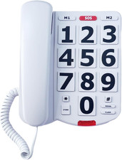 Corded Big Button Landline Phones for Seniors Home, Single Line Easy to Read Des