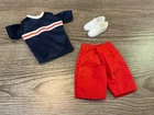 Vintage Mattel Barbie Ken Doll Clothes Shirt Shorts Shoes Set Lot