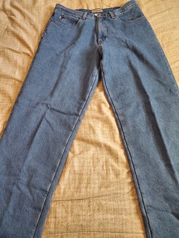 LL Bean Insulated Jeans Fleece Lined Relaxed Fit Men’s Medium Wash Size 36x34.
