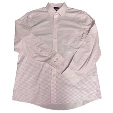 Stafford Performance Super Shirt Comfort Collar Pink Stripe Floral Preppy Dad