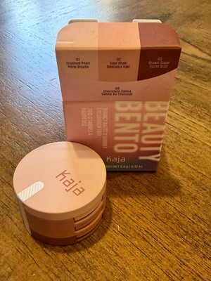 Kaja Beauty Bento Bouncy Matte & Shimmer Eyeshadow Trio in Chocolate Dahlia NIB