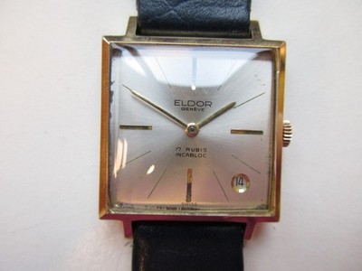 Peseux cal. 7010 Swiss watch movement - Eldor square case - running