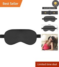 Elegant Black Silk Sleep Mask - Comfortable, Light-Blocking  Travel Essential