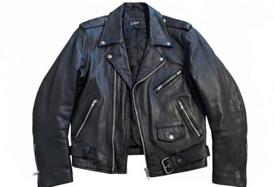 Vintage AnAum Women's Black Leather Motorcycle Jacket