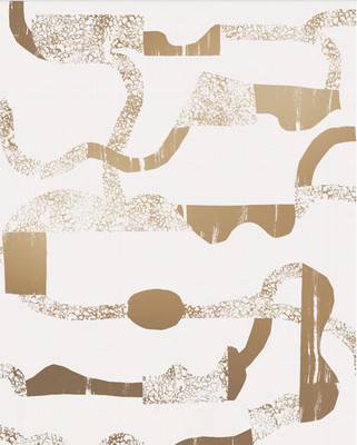 WALLPAPER - THATCHER - LA STRADA - 27'' X 30' - GOLD - NEW - 1 ROLL