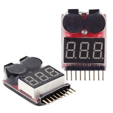 RC 1-8s Lipo Battery Voltage Tester Low Voltage Buzzer Alarm Voltage Checker ...