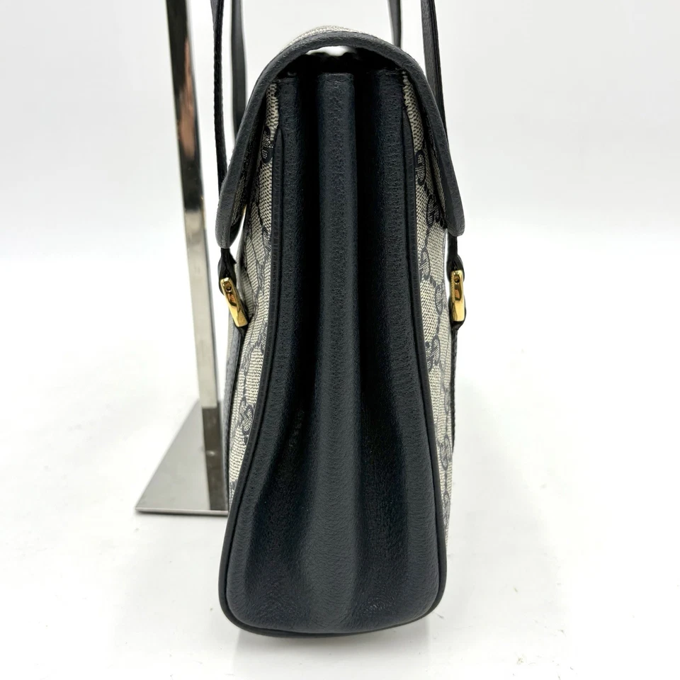 Auténtico Bolso de Mano Gucci GG Supreme Logotipo Entrelazado PVC × Cuero 2Y1934 Foto 4 de 4