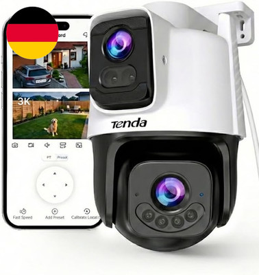 Tenda 5MP+5MP Kamera Überwachung Aussen, Ki-Erkennung, 360° Farbnachtsicht, Zwei