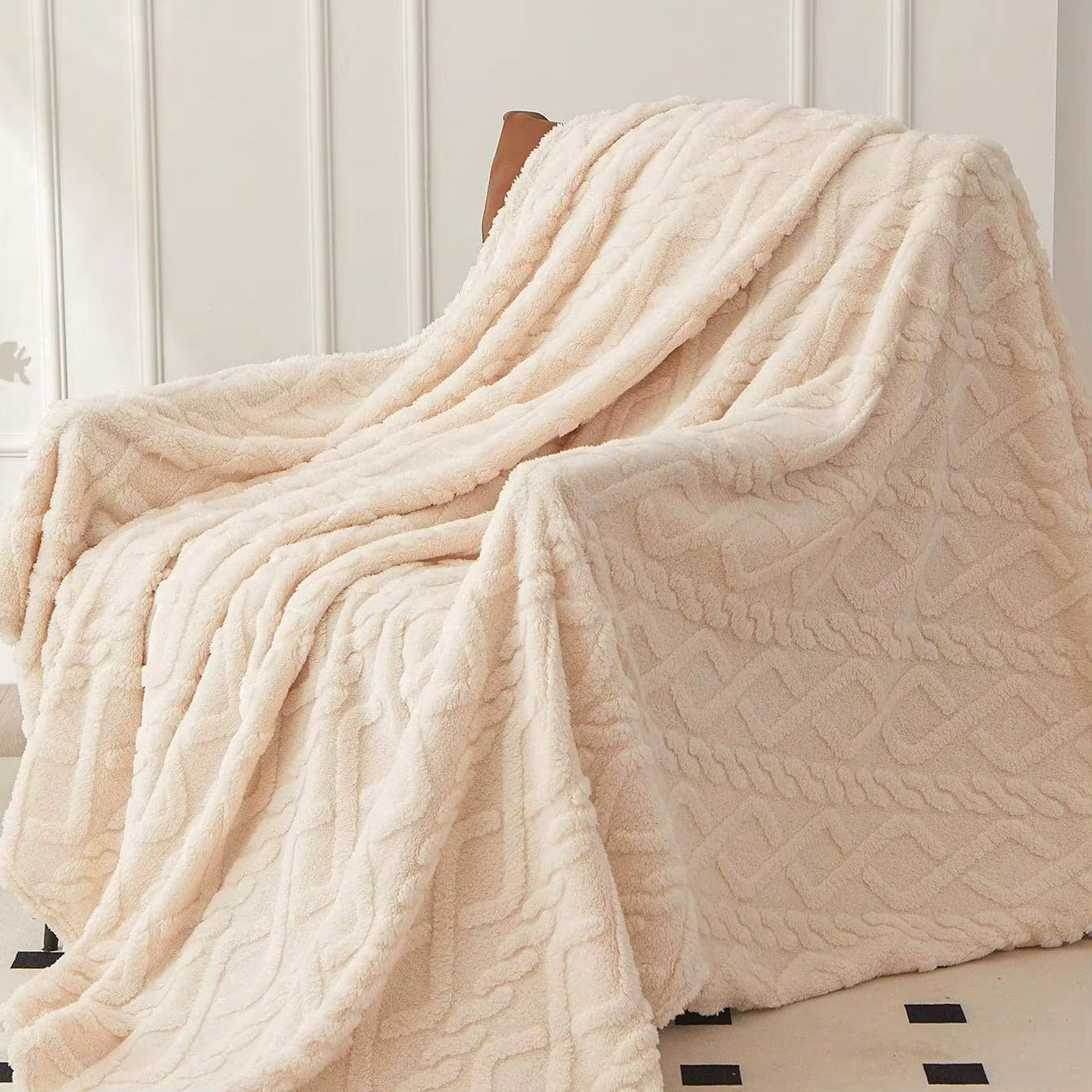 Coperta in pile corallo, 1 pezzo, soffice, per lettino neonato, 120x80 cm foto 3