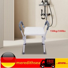 Duschstuhl mit Armlehne Badestuhl Höhenverstellbar Dusch Bad Hocker 150kg