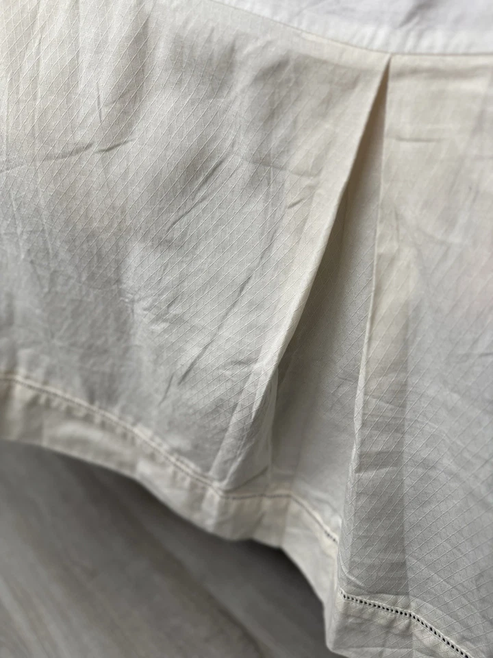 "Falda de cama Ralph Lauren WHITEHALL TONAL dobladillo crema marfil REINA 18"" caída" Foto 3 de 4