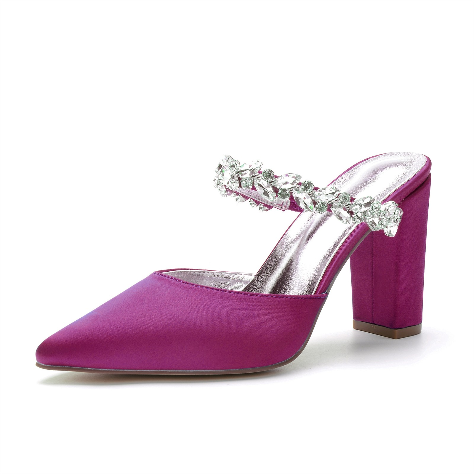 PANTOFOLA D’ORO Sandali ciabatte donna a punta strass tacco alto blocco raso scarpe 35 43