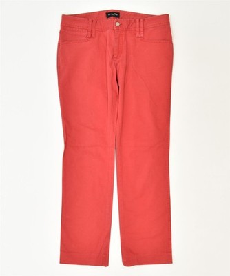 MASSIMO DUTTI Womens Slim Casual Trousers W32 L29 Red Cotton Classic IP03