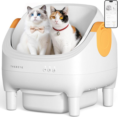 Automatic Litter Box, Open-Top Self Cleaning Litter Box with APP Control, Safety