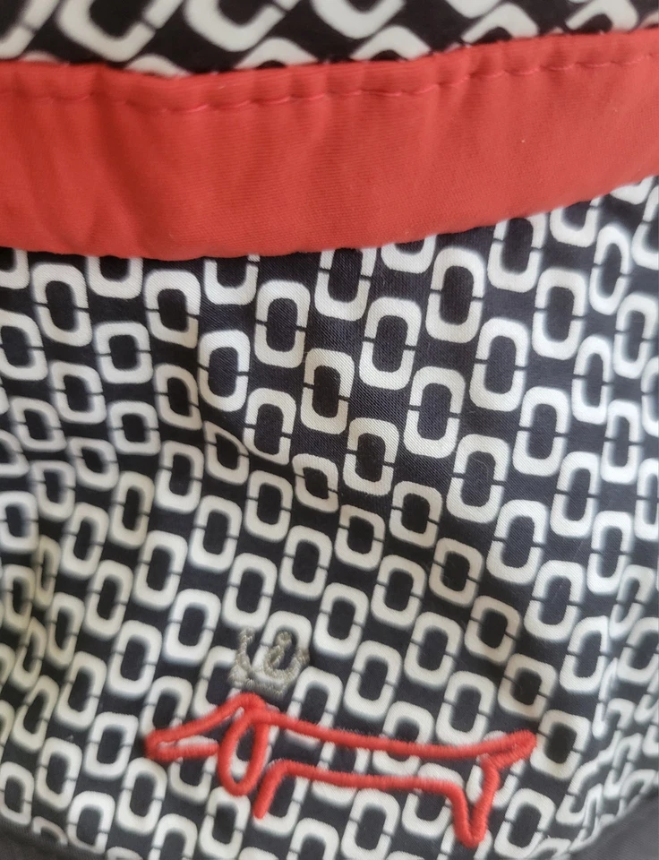 Louis Castel Woman's Summer Beach Sun Hat Black/White  With Red Trim Bow  Sz.7 - Image 4 of 4