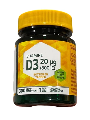 DIVITA Vitamin D3 20 µg (mcg)(800 IE) Tabletten- 300 Tabletten -