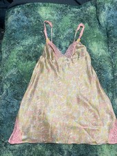 Victoria's Secret Slip Dress Womens Paisley SmallLace Trim Nightgown