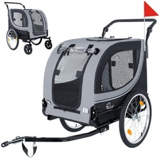 2-in-1 Dog Bike Trailer  Stroller, Folds, 100 lb Capacity, Gray   Free Shipping