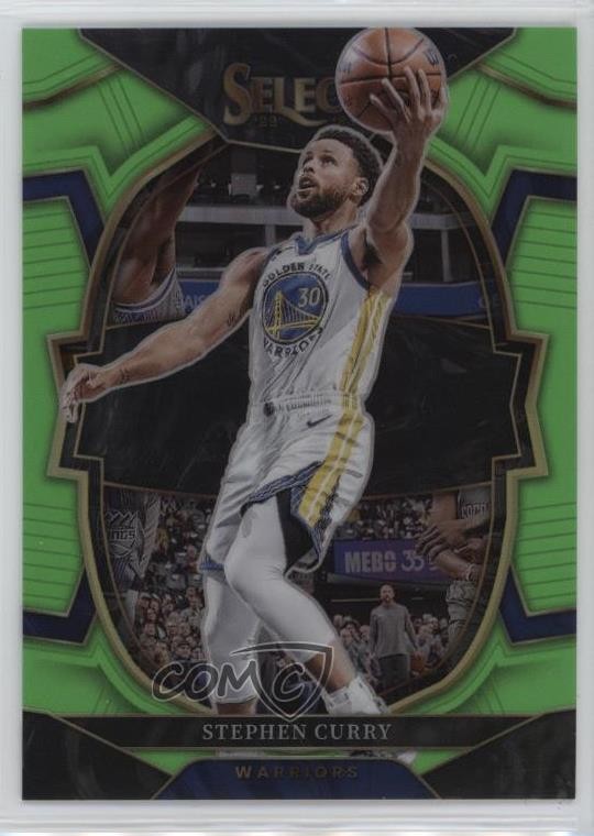 2022-23 Panini Select Concourse Neon Green Prizm 35/75 Stephen Curry #27 hs9