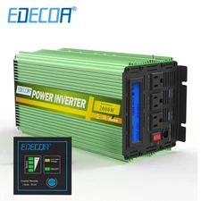 EDECOA Power Inverter 2000W 4000W 24V DC to AC 110V 120V Converter Truck Car