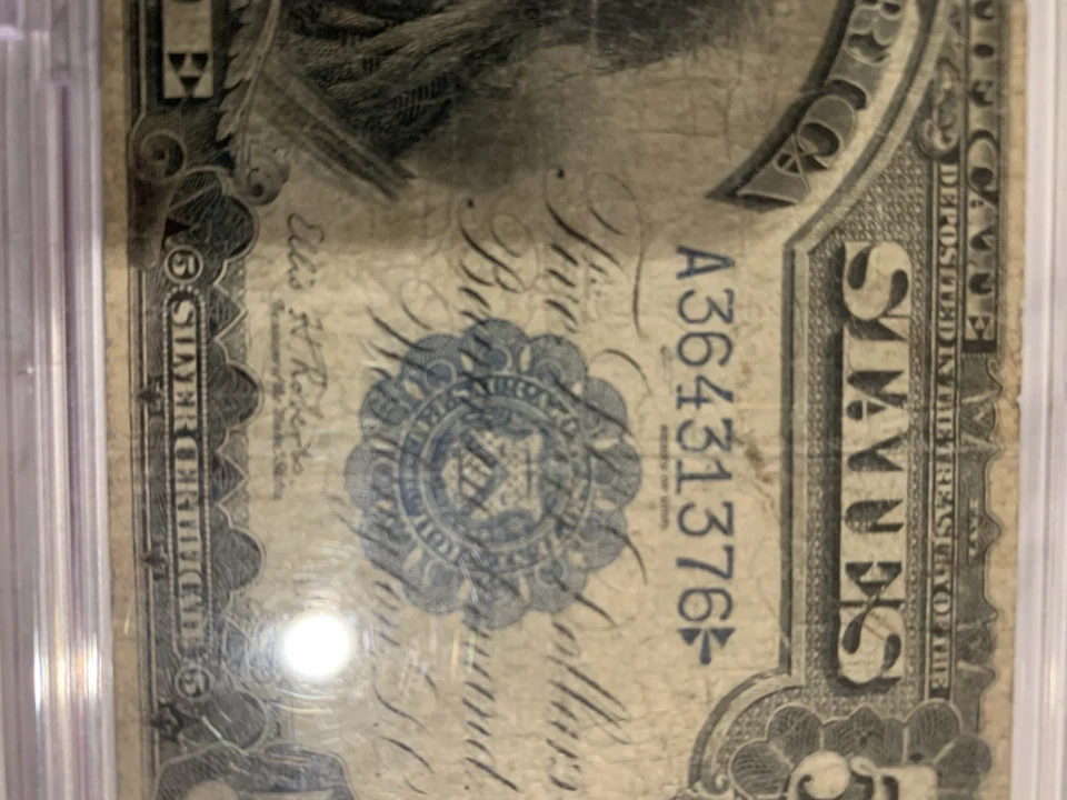 1899 $5 Silver Certificate - Indian Chief Note #6639 - Image 4 of 4