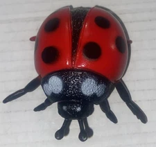 Large Plastic Ladybug Ankyo 3” Red Black Bug Plant Flower Decor