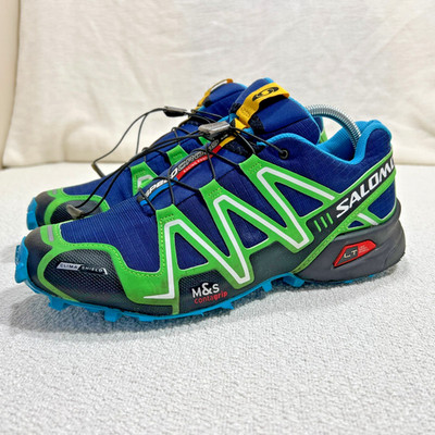 Salomon Speedcross 3 CS Trail Running Shoes ClimaShield Blue/Green 9.5US