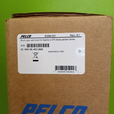 NEW Pelco SWM-GY Wall Mount, Gray, 30lb Capacity For Spectra or DF5 Series