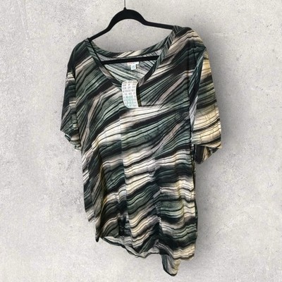 LuLaRoe Iris Size 2XL Green And Black Swirl Print NWT.