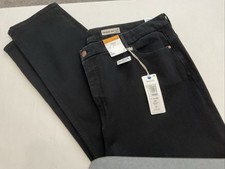 NEW Marks & Spencer Magic Jeans Black Denim Uk 24 Reg Straight High Rise L30