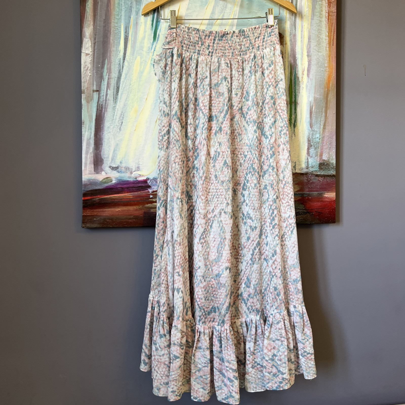 Jupe Plissée Soyeuse Courage B Taille 2 – Violet Luxueux, Satin Et Volants (jamais Portée)