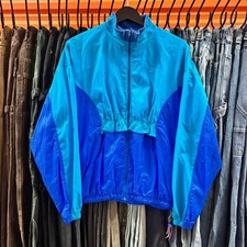 Vintage 80s Nike Color-Block Windbreaker Jacket Blue - Size L
