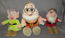 3 Snow White  Seven Dwarfs Plush Stuffed Toy Grumpy Dopey Disney Exclusive Doc