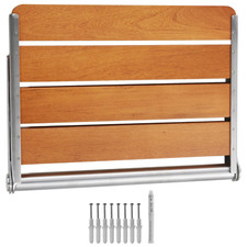 Folding Teak Shower Seat 20.9'' x 16'' Wall Mounted Shower Bench 500 lbs