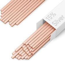 40 Sticks 15% Silver Brazing Rods – Flat Phos Copper Welding Rods for HVAC, Air