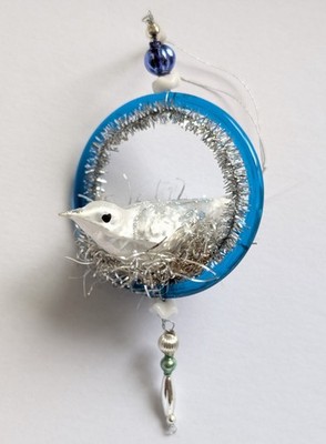 alter  Christbaumschmuck Baumschmuck  Gablonz  Vogel Glasring Lauscha   