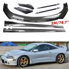 Carbon Fiber Front Bumper Rear Lip Spoiler Body Kit For Mitsubishi Eclipse Side