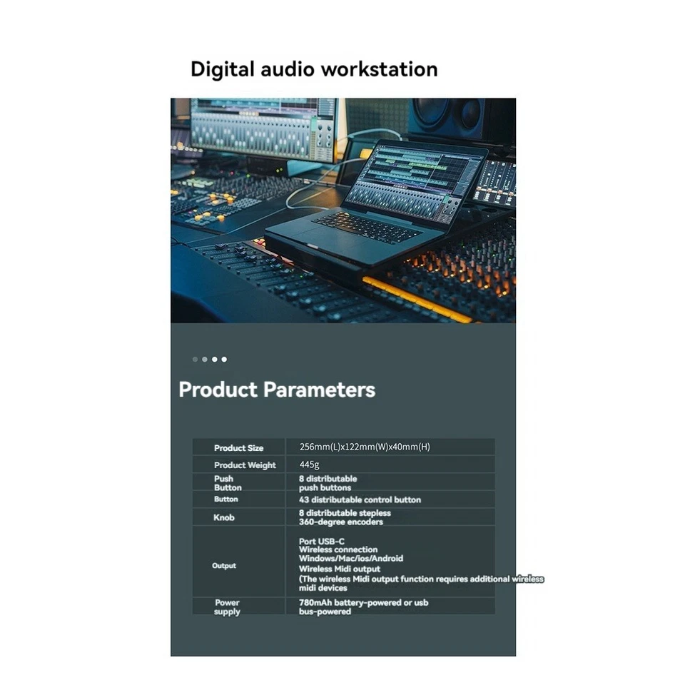  -Mixer Kabelloser MIDI-Controller Mischpult Bluetooth USB Controller Mi3991 - Bild 3 von 4