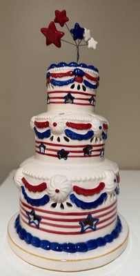 Blue Sky Clay Works Goldminc  250th - 4th of  July  Cake - 9  -rare - New