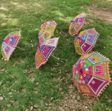 Lot Decorative Indian Hand Elephant Parasol Vintage Sun Shade Umbrella