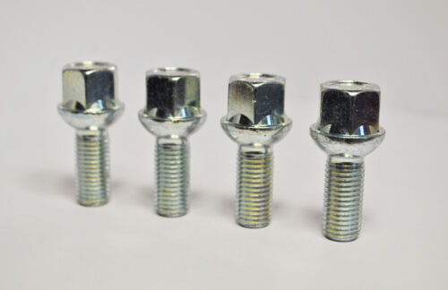 4 x M12 x 1,5, filettatura 26 mm, bullone ruota a sfera (argento)