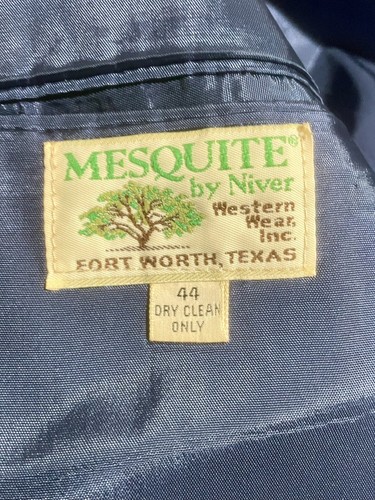 Mesquite By Niver Men's Tan WESTERN Sports Coat Jacket blue Size 44 NICE! - Picture 5 of 6